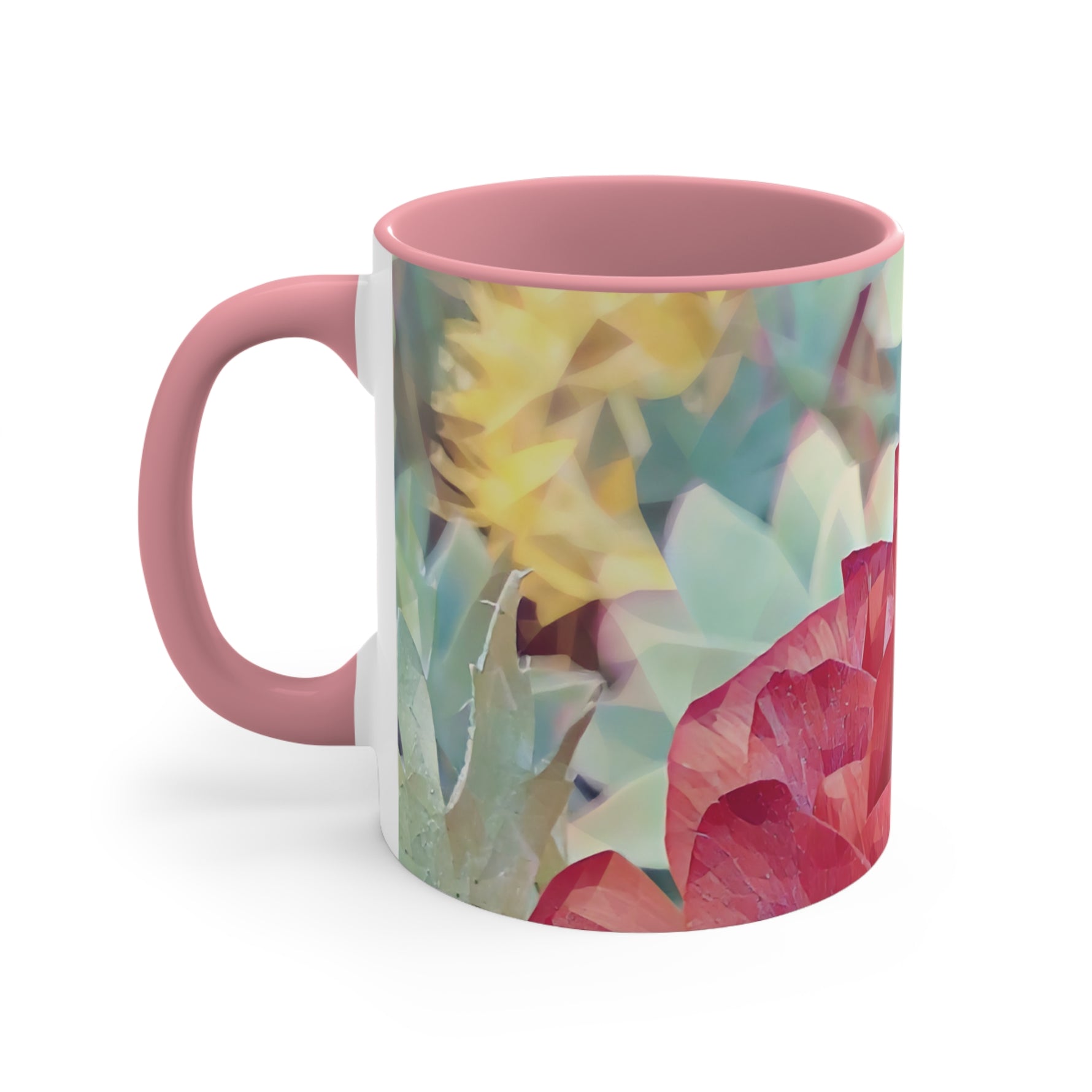 Mug 11oz - Poly Art - Flower of Dahlia in Red (Variant 1)