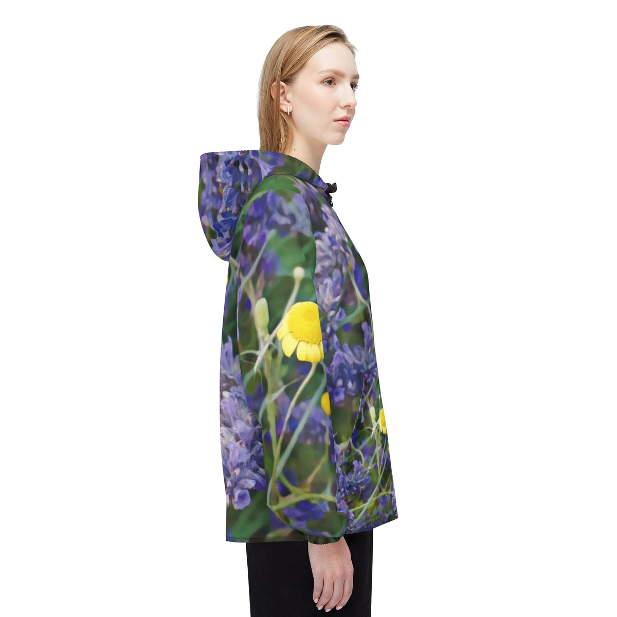 Windbreaker Jacket - Flower of Lavender and Chamomile