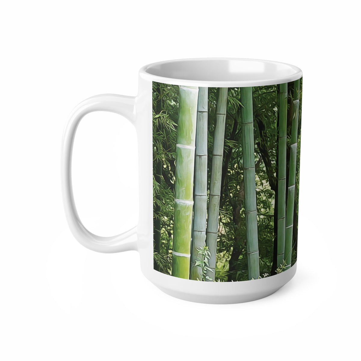Ceramic White Cup 15oz - Bamboo (Variant 1)