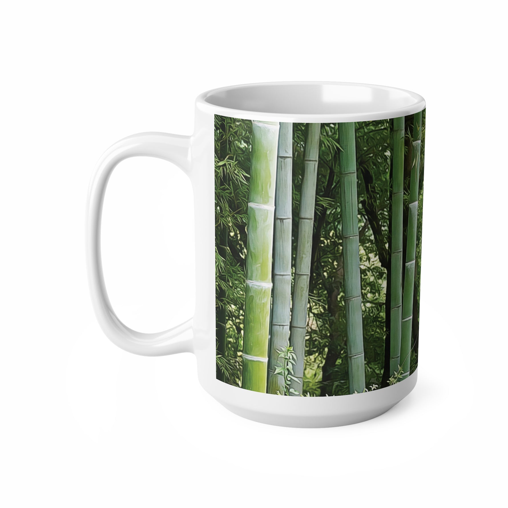 Ceramic White Cup 15oz - Bamboo (Variant 1)