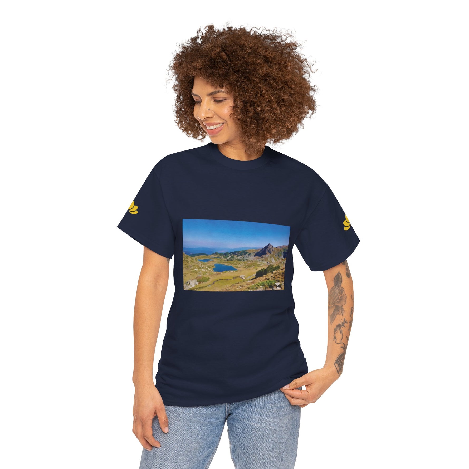 Unisex Heavy Cotton Tee - Rila Lakes (Variant 1)