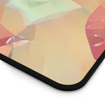 Desk Mat - Poly Art - Flowers, light blue and red colors (Variant 2)