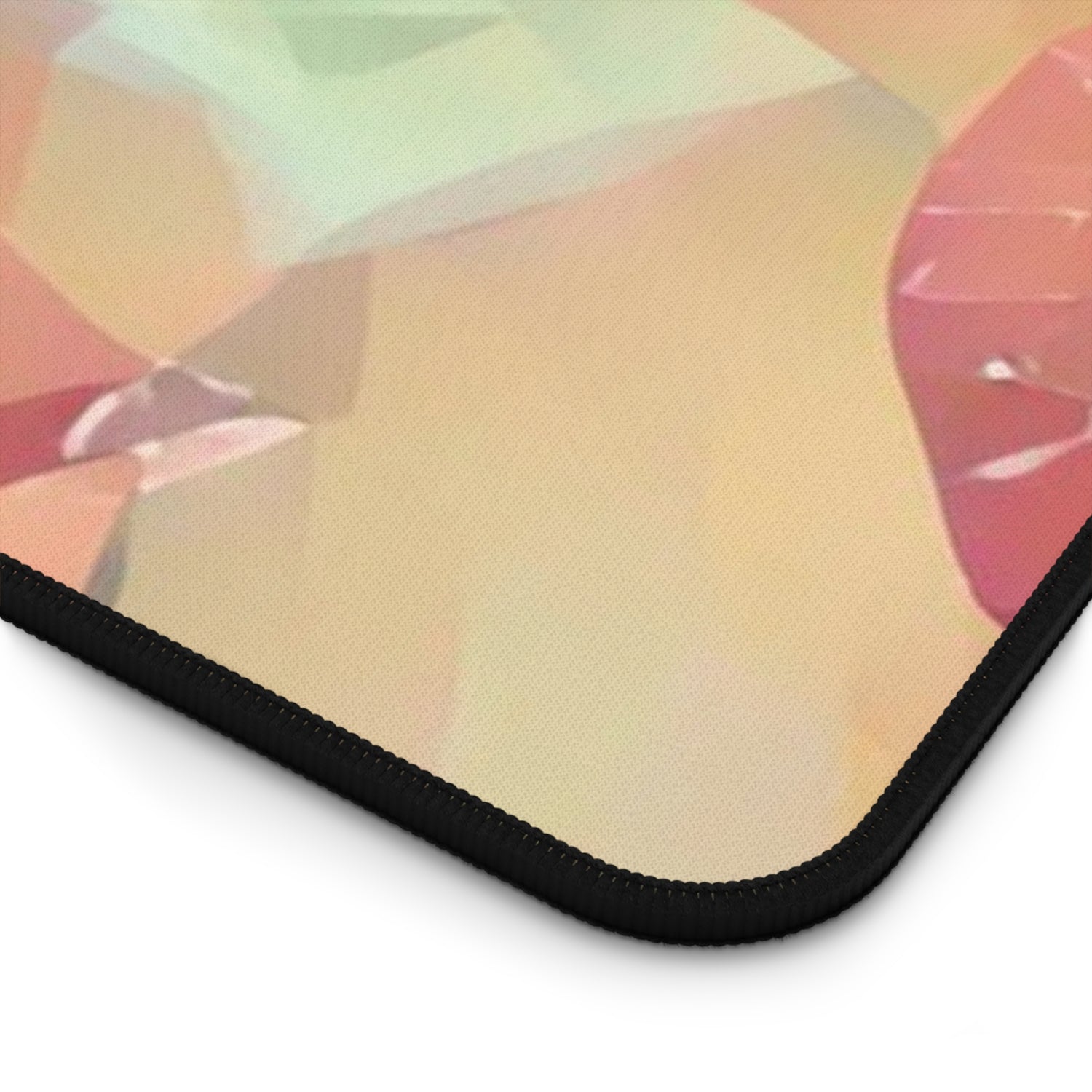 Desk Mat - Poly Art - Flowers, light blue and red colors (Variant 2)