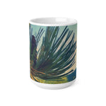 Ceramic White Cup 15oz - Poly Art - Fir Pinecone