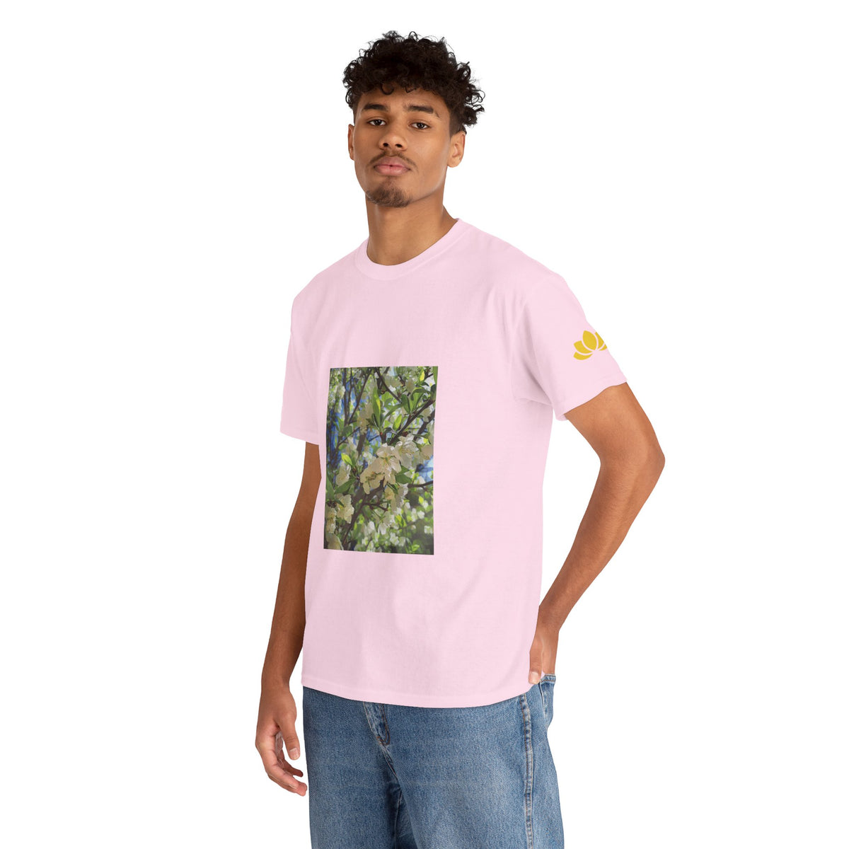 Unisex Heavy Cotton Tee - Poly Art - Apple's Tree Flower (Variant 1)