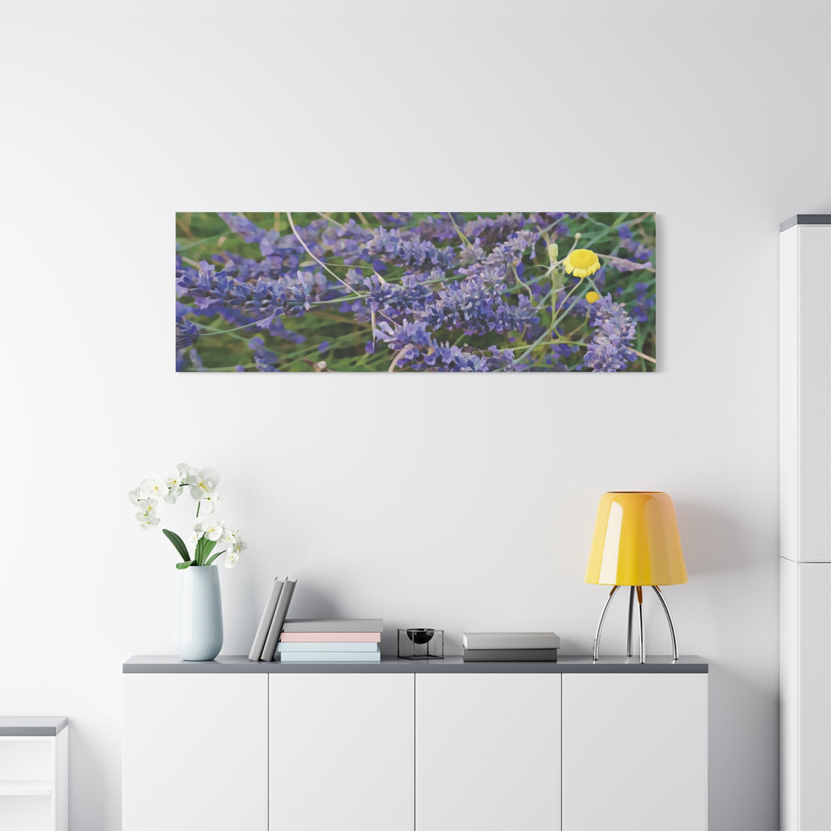 Stretched Matte Canvas - Flower of Lavender and Chamomile