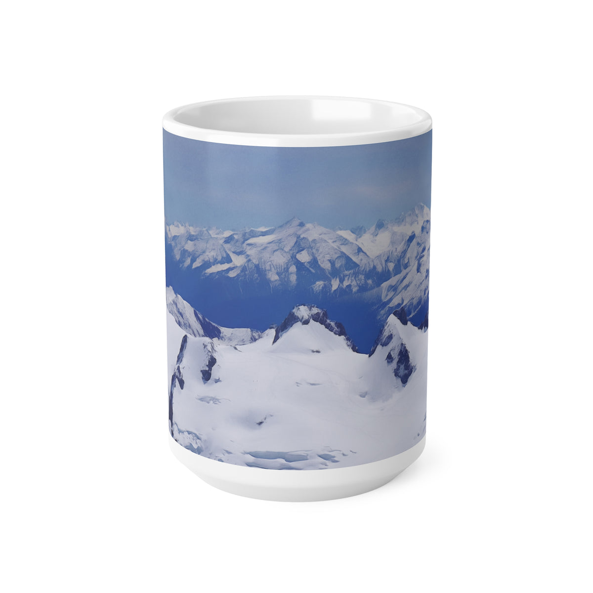 Ceramic White Cup 15oz - View from Mont Blanc (Variant 1)
