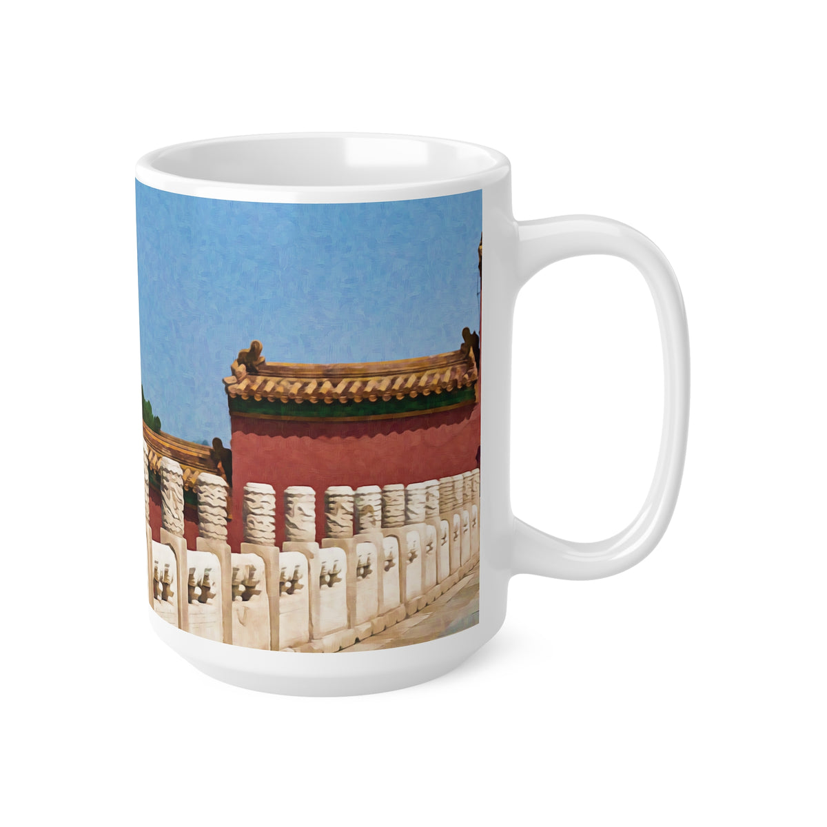 Ceramic White Cup 15oz - China's Beauty (Color Variant)