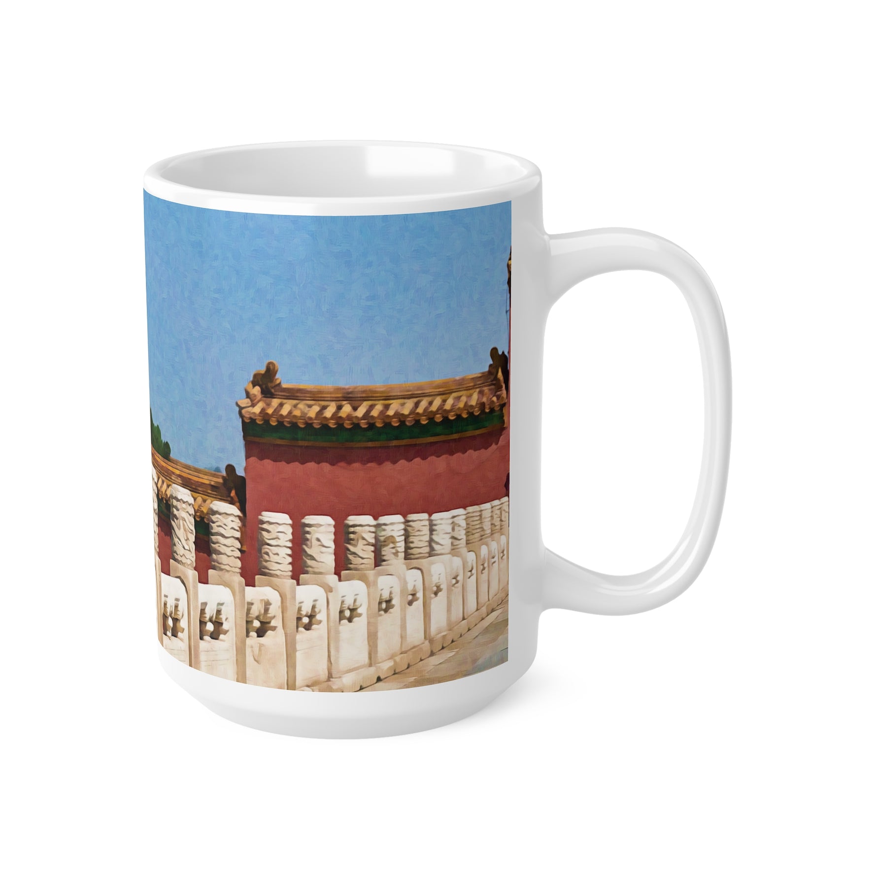 Ceramic White Cup 15oz - China's Beauty (Color Variant)