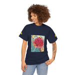 Unisex Heavy Cotton Tee - Poly Art - Flower of Dahlia in Red