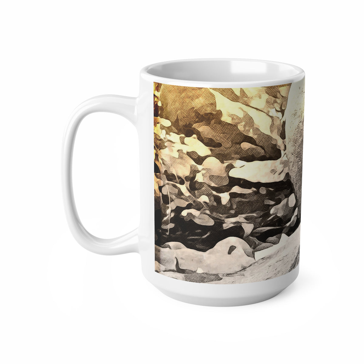 Ceramic White Cup 15oz - Stone Balance (Variant 1)