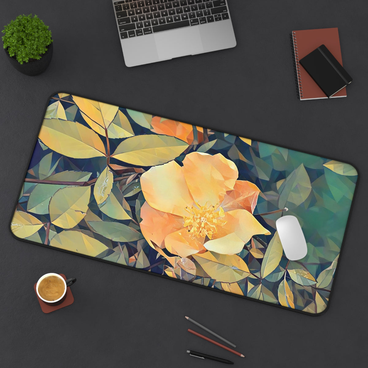 Desk Mat - Poly Art - Flower of Rose (Variant 2)