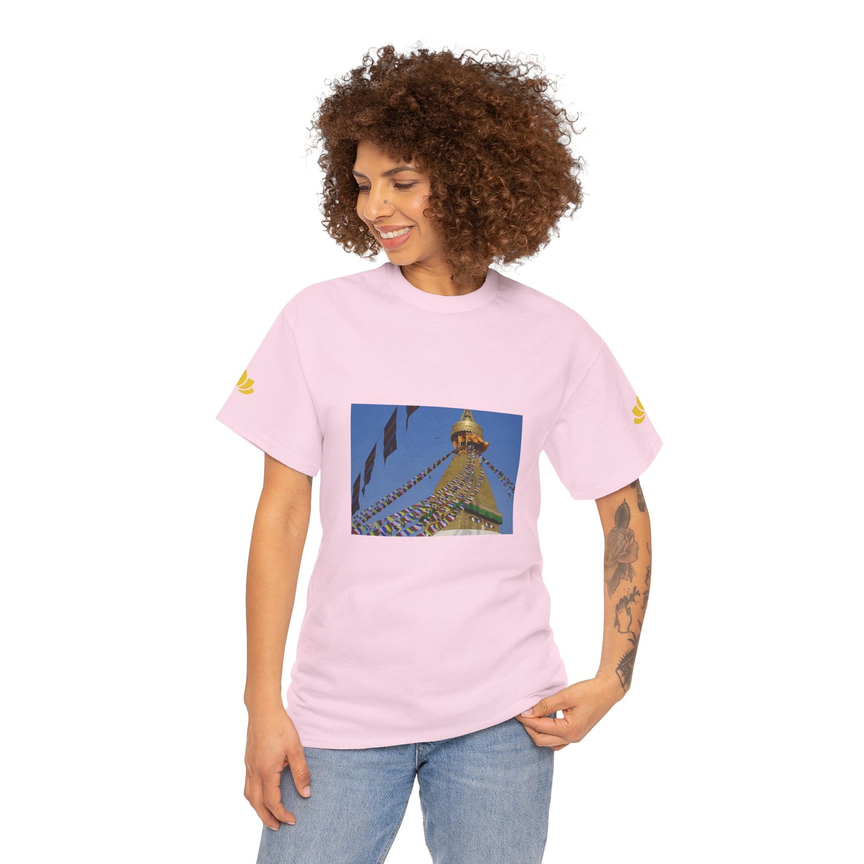 Unisex Heavy Cotton Tee - Nepal, Buddha's Eyes (Variant 2)