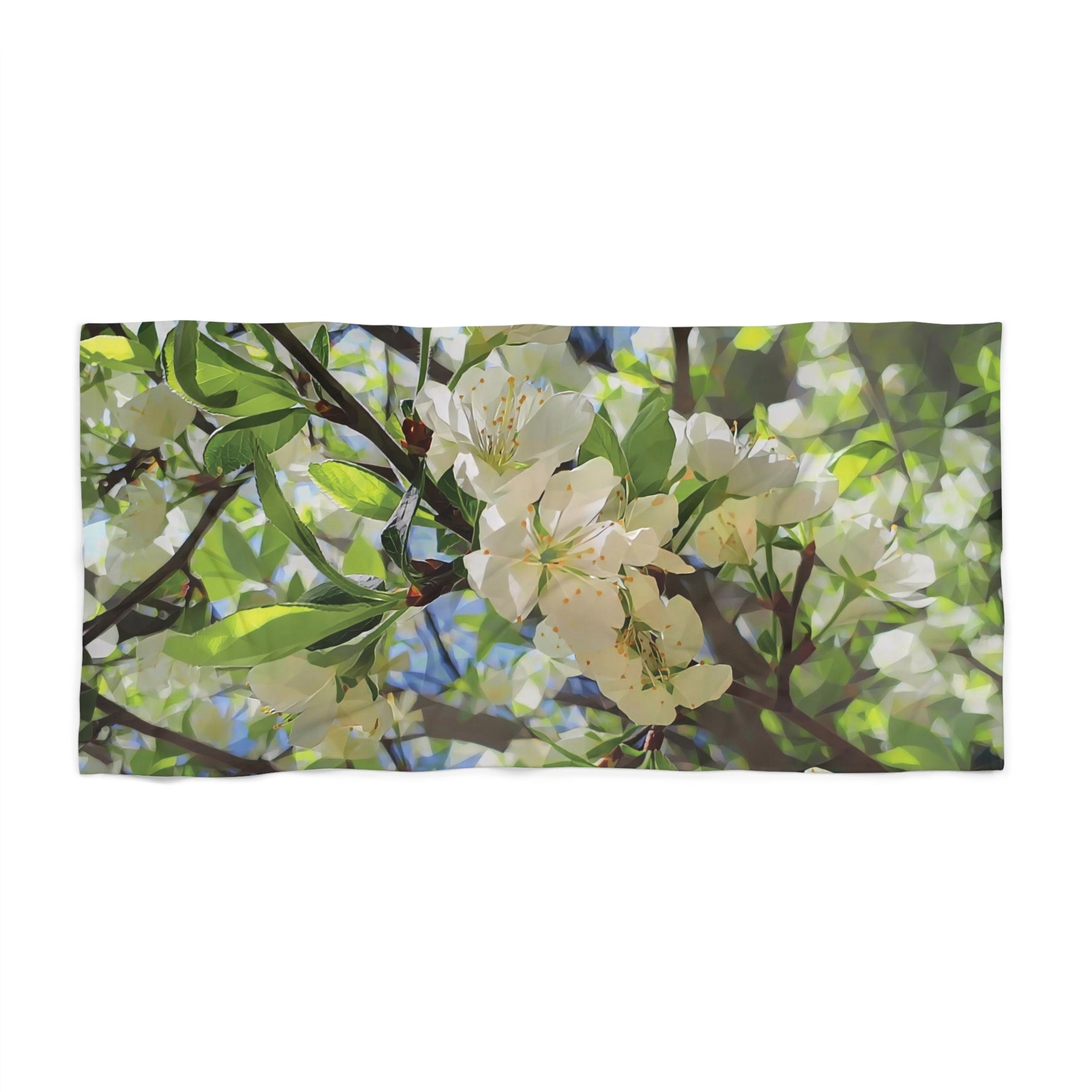 Beach Towel – Poly Art - Apple's Tree Flower (Variant 01)