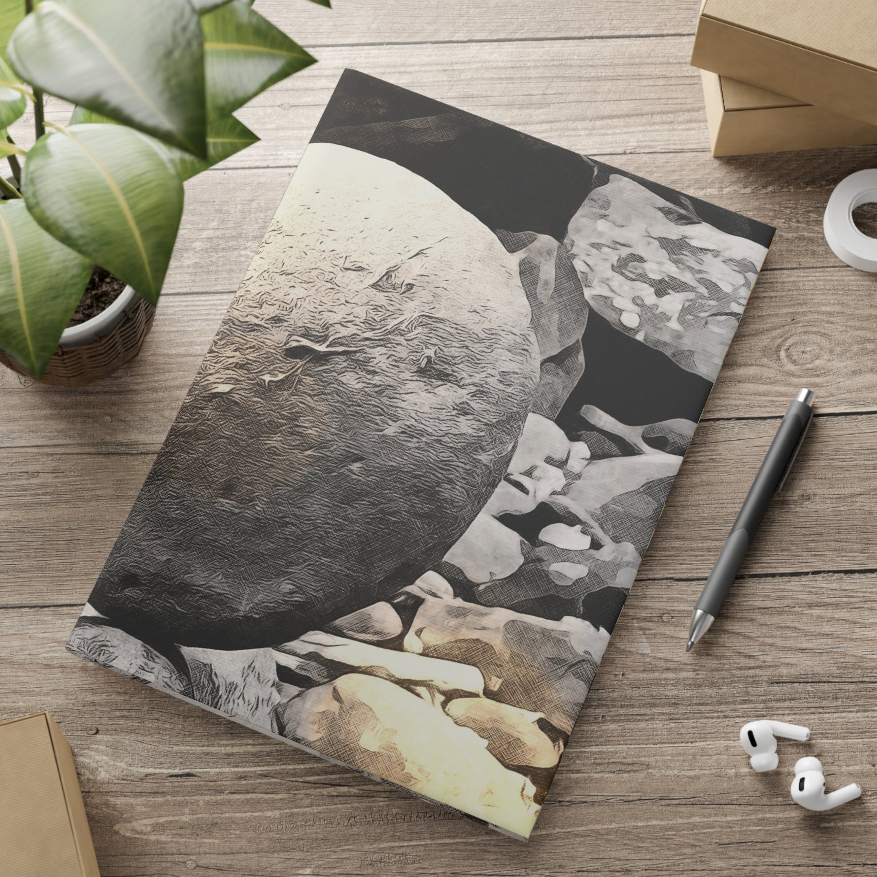 Hardcover Notebook with Puffy Covers - Stone Balance (Variant 1)