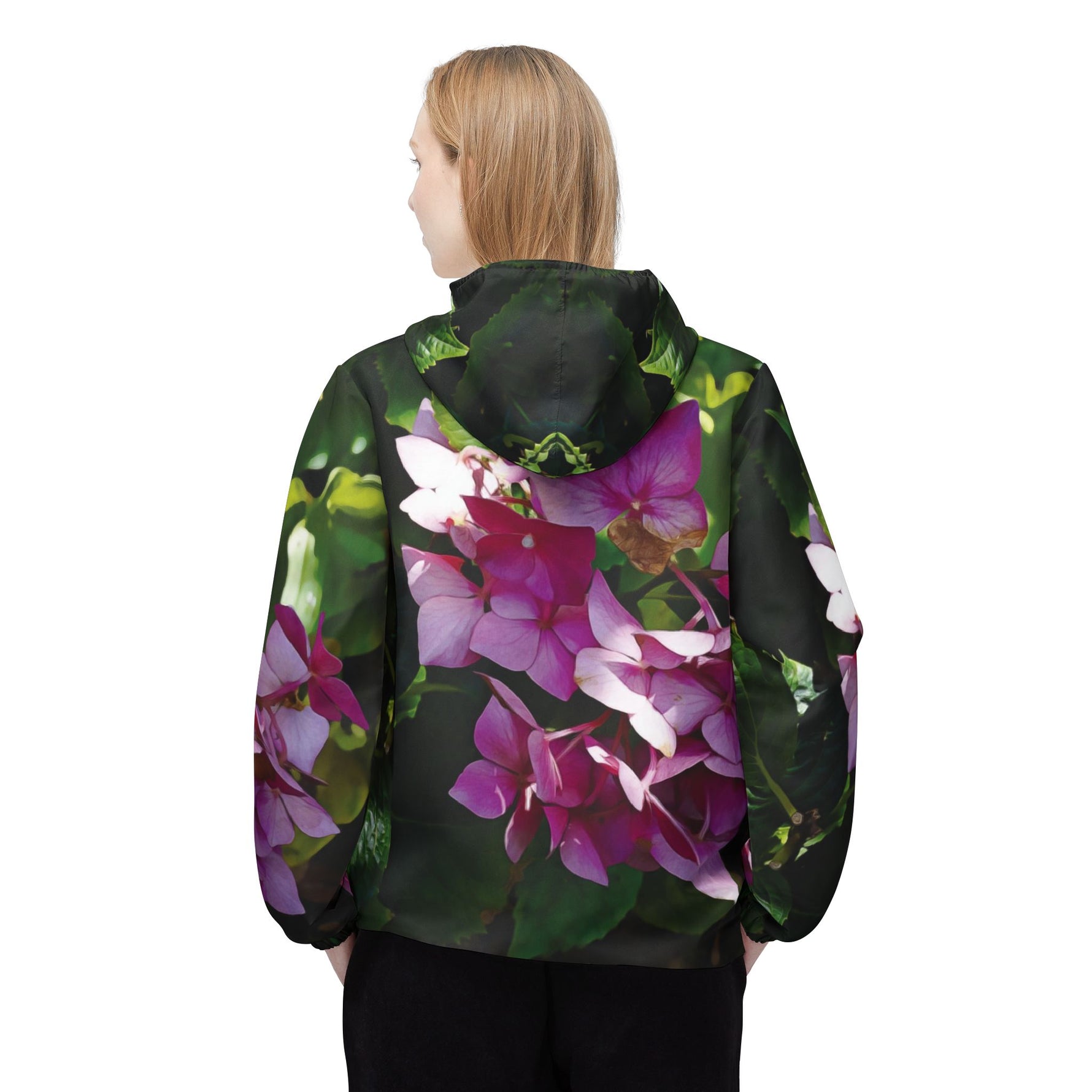 Windbreaker Jacket - Flower of Ortensia/Hydrangea Macrophylla