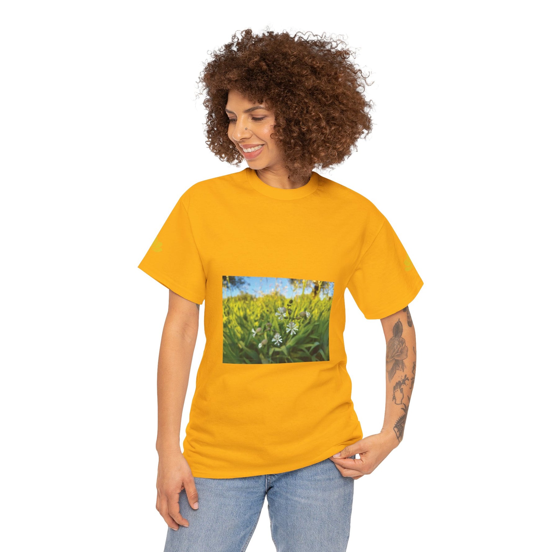 Unisex Heavy Cotton Tee - Flower of Silene Vulgaris