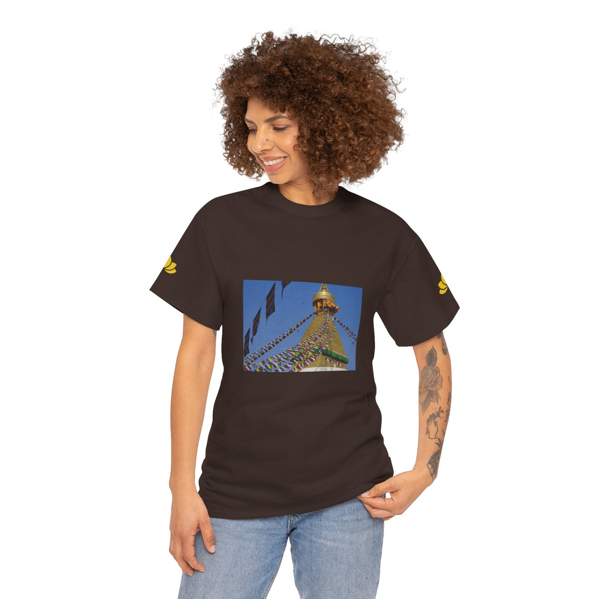 Unisex Heavy Cotton Tee - Nepal, Buddha's Eyes (Variant 2)