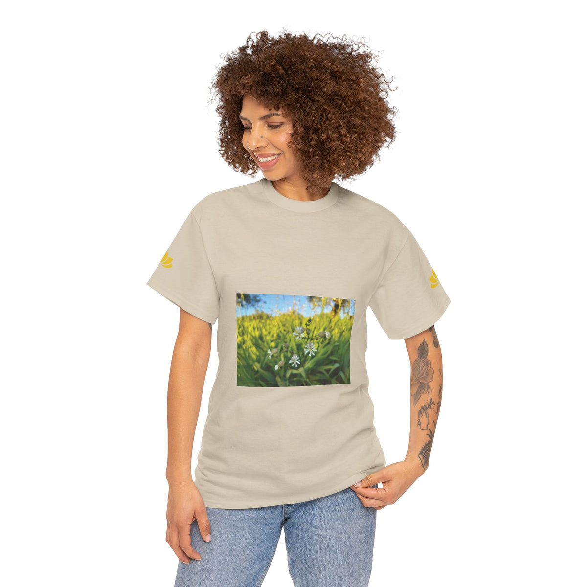 Unisex Heavy Cotton Tee - Flower of Silene Vulgaris