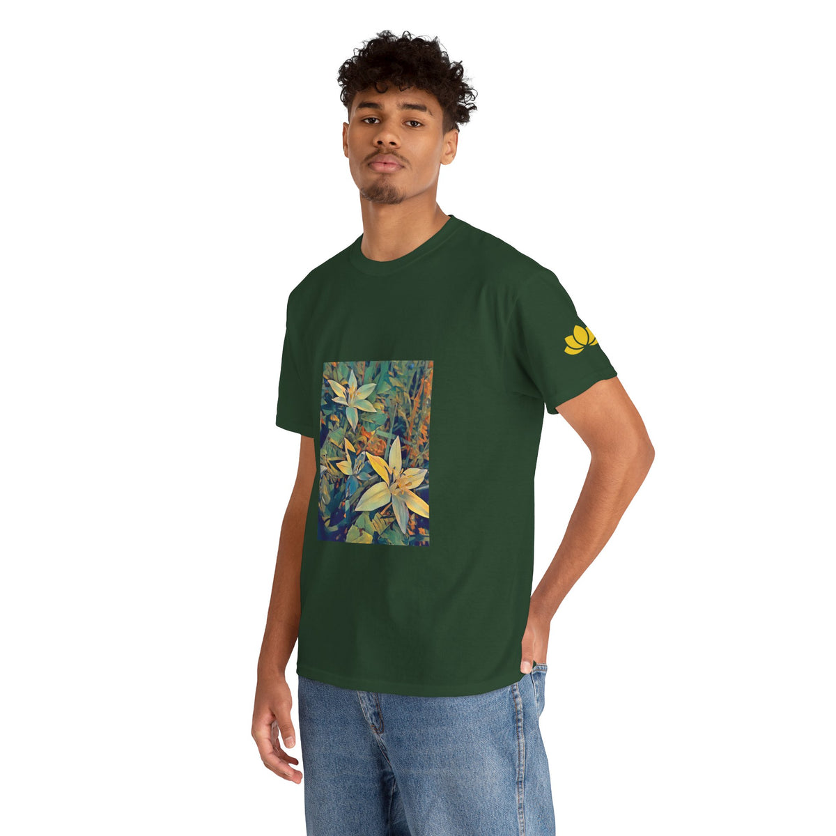 Unisex Heavy Cotton Tee - Poly Art - Flower of Ornithogalum (Variant 2)