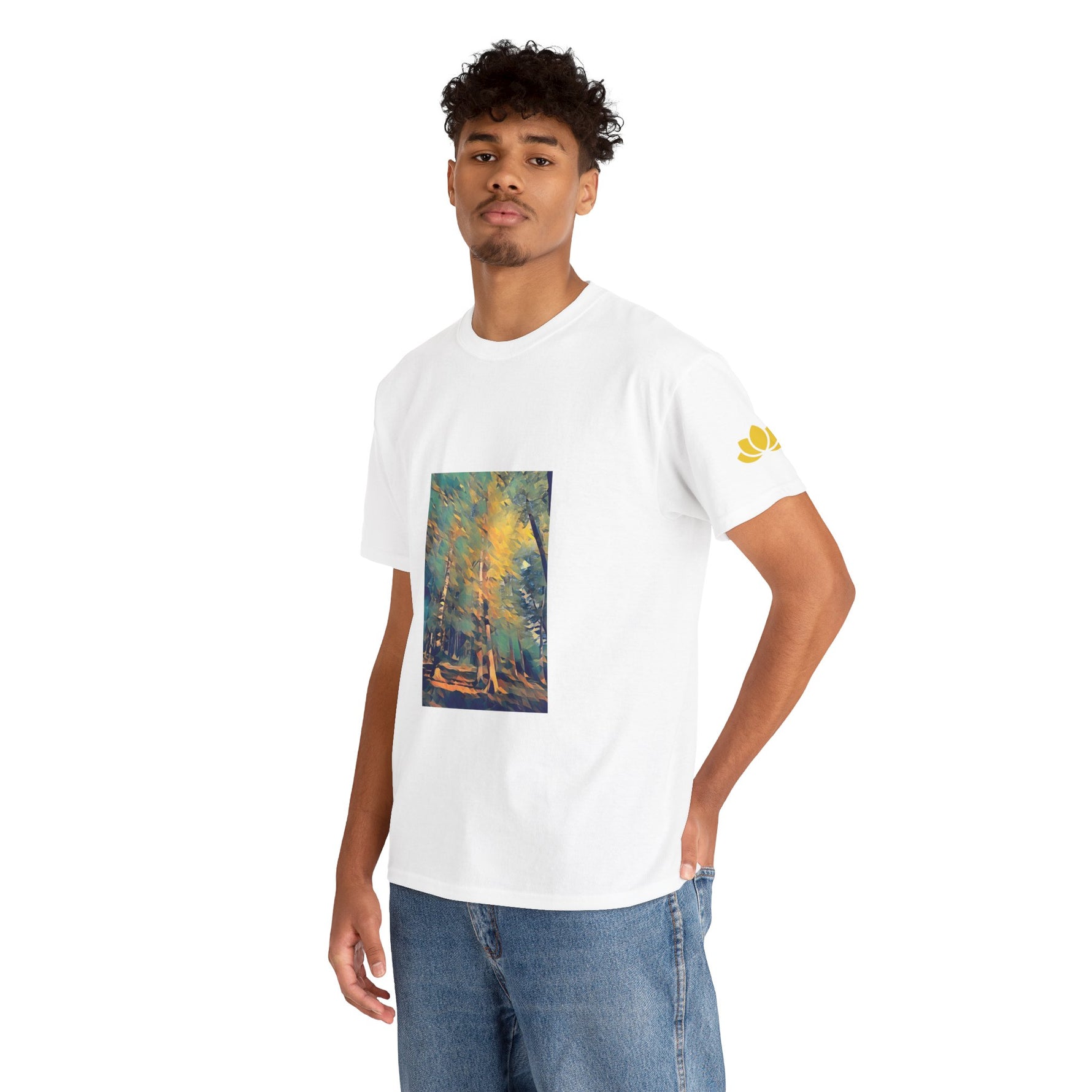Unisex Heavy Cotton Tee - Poly Art - Forest (Variant 2)