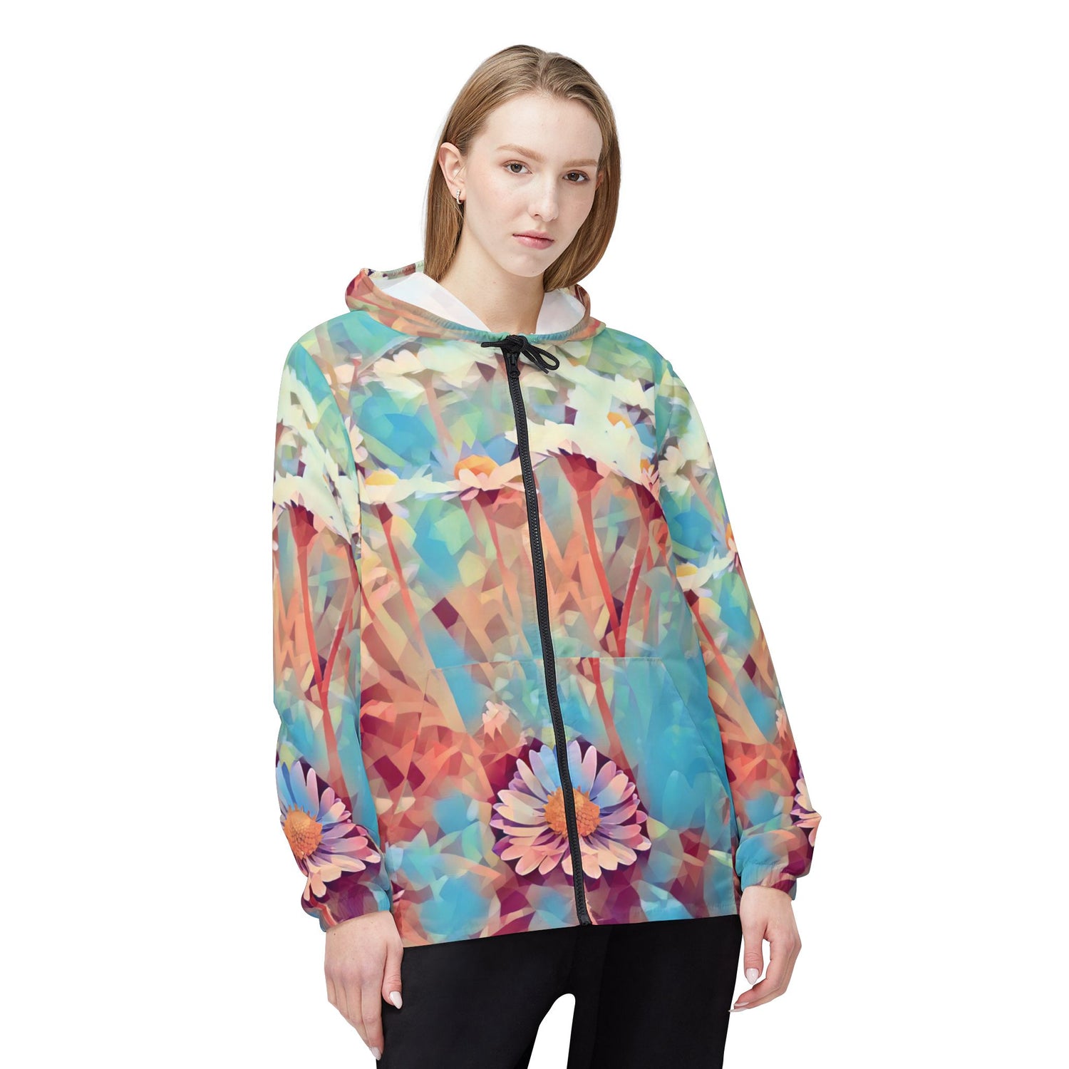 Windbreaker Jacket - Poly Art - Flower of Daisies (Variant 3)