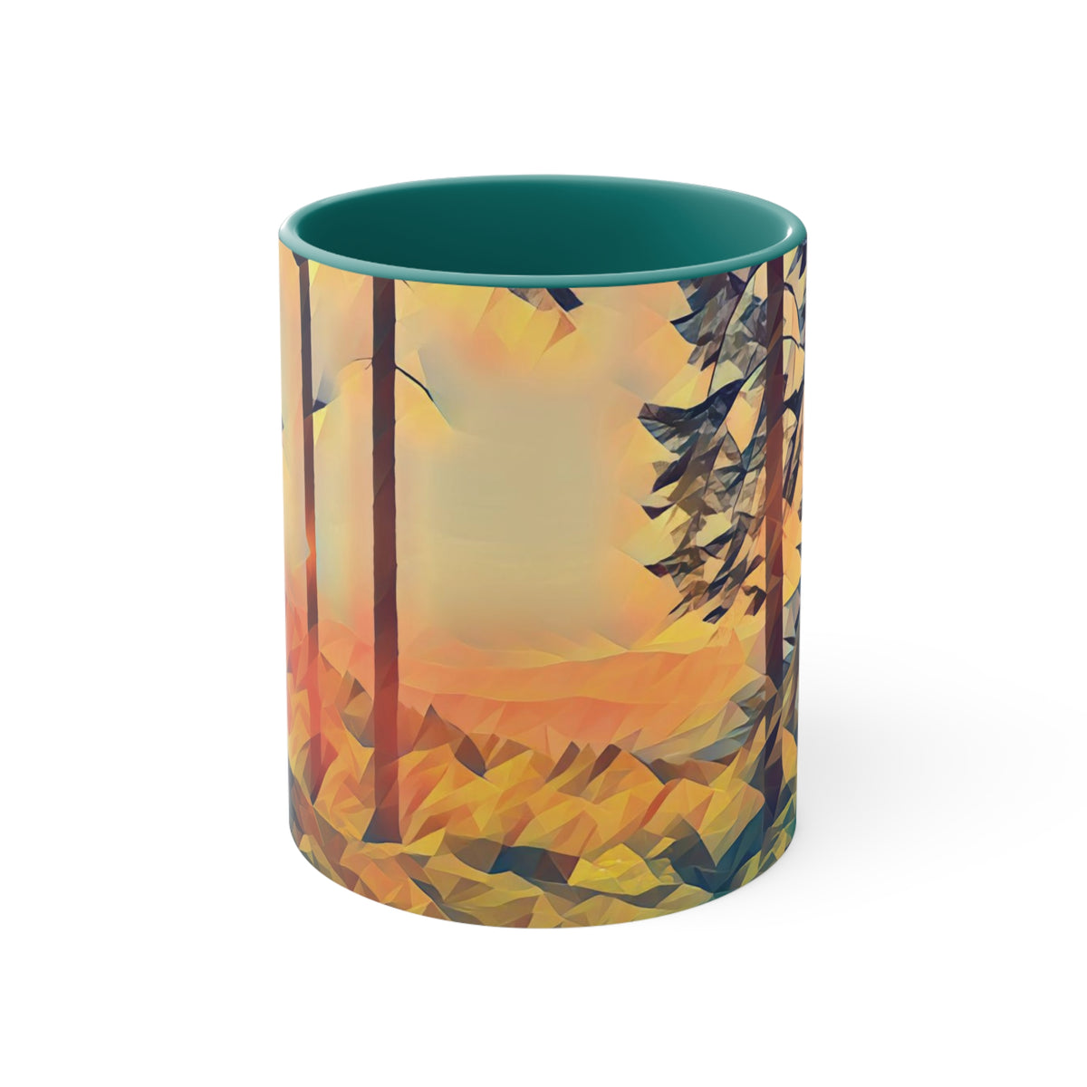 Mug 11oz - Poly Art - Forest Sunset (Variant 2)