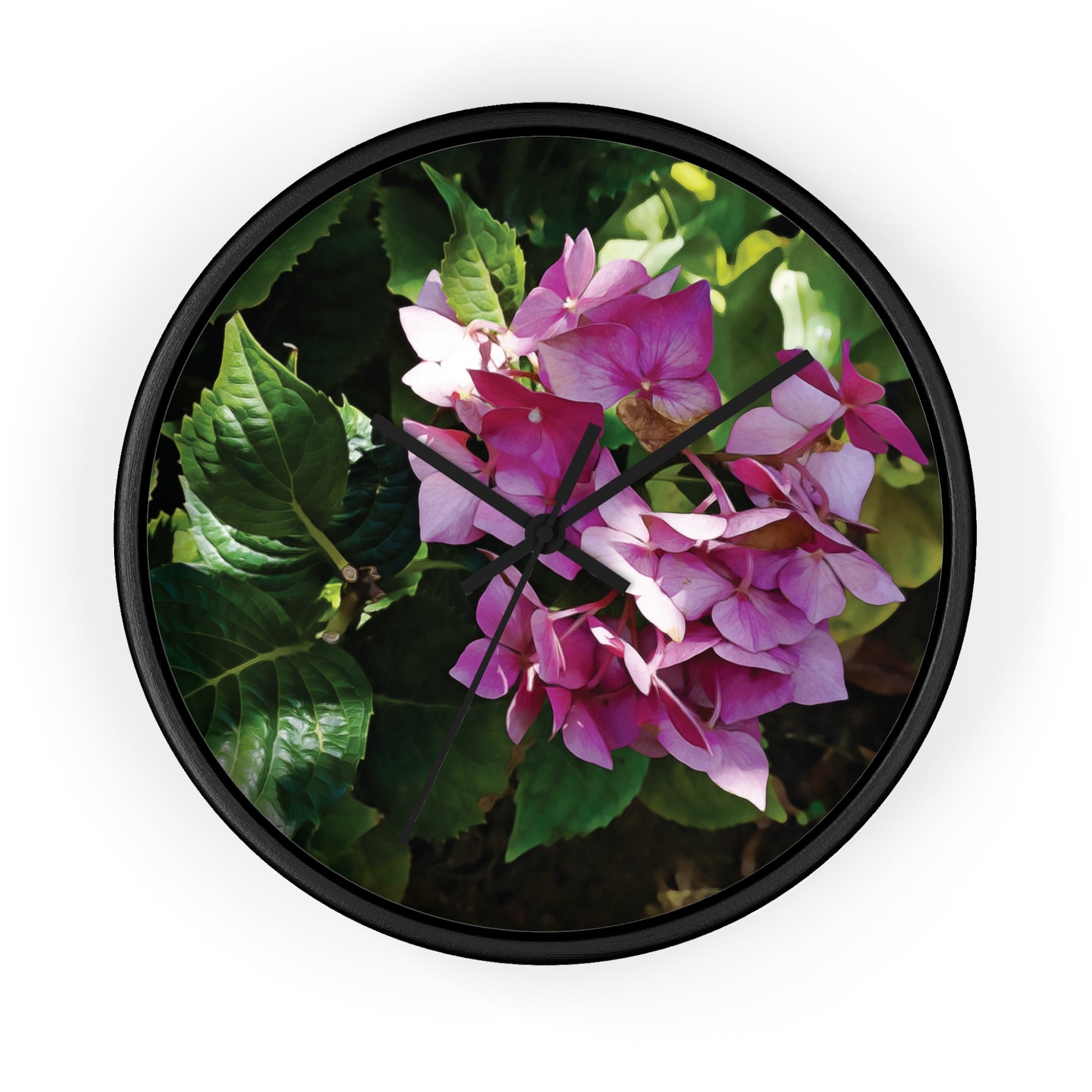 Wall Clock - Flower of Ortensia/Hydrangea Macrophylla