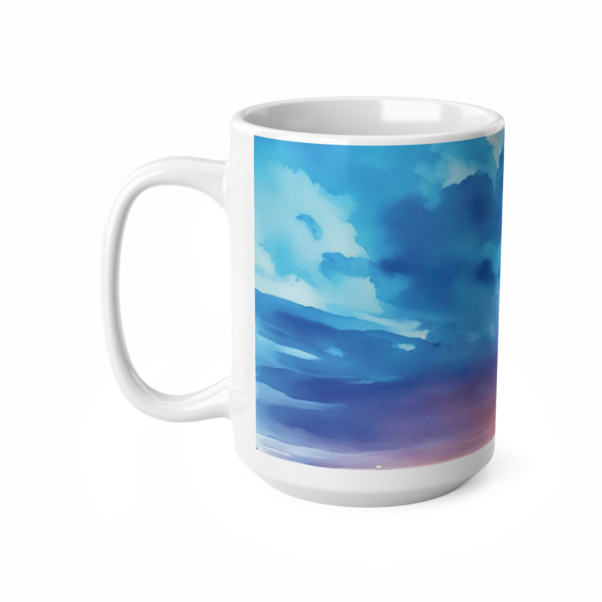 Ceramic White Cup 15oz - Sunset Sky (Variant 2)