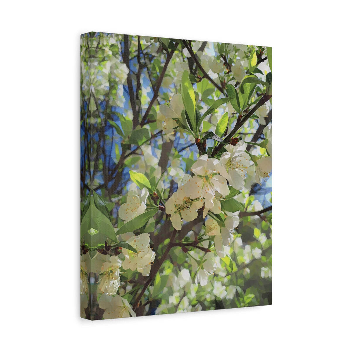 Stretched Matte Canvas - Poly Art - Apple's Tree Flower (Variant 1)