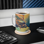Ceramic White Cup 15oz - Poly Art - Stone Balance