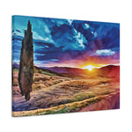 Stretched Matte Canvas - Poly Art - Tuscan Landscape (Variant 2)
