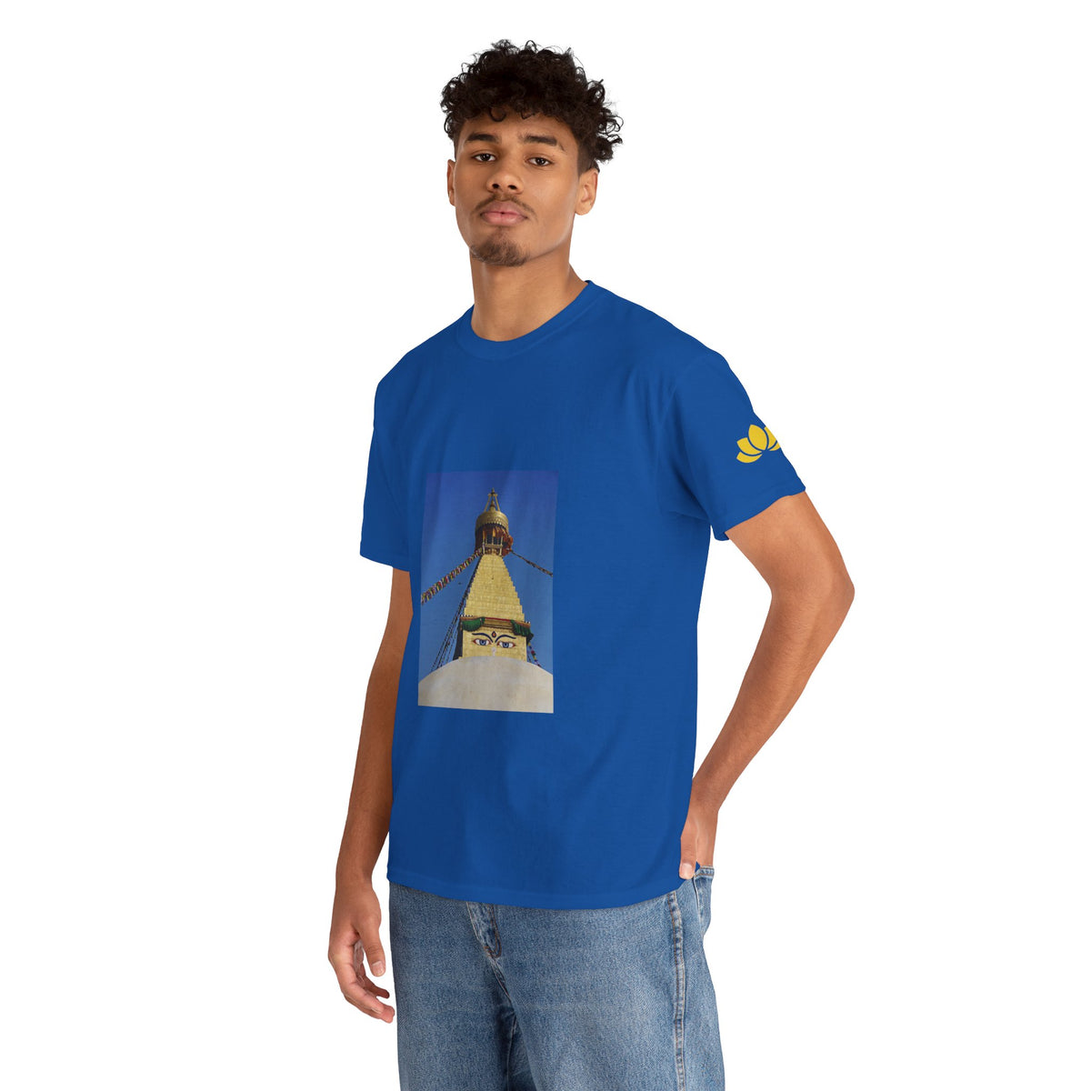 Unisex Heavy Cotton Tee - Nepal, Buddha's Eyes (Variant 1)