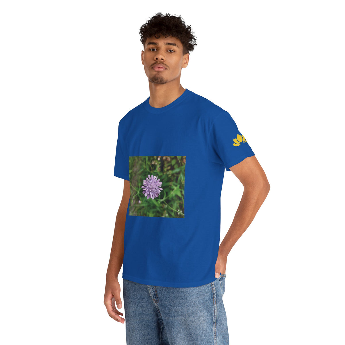 Unisex Heavy Cotton Tee - Flower of Knautia Integrifolia (Ambretta Annuale)