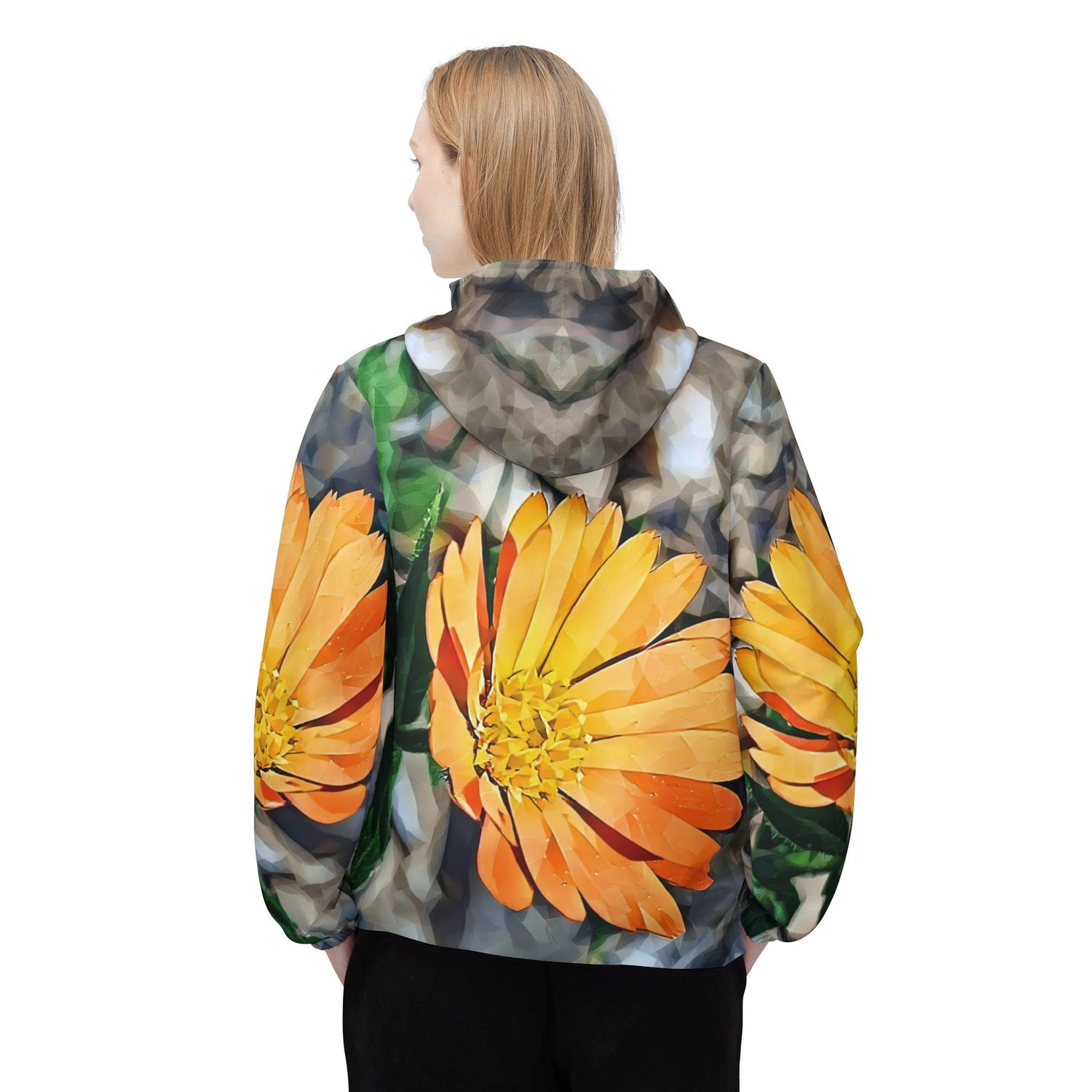 Windbreaker Jacket - Poly Art - Flower of Calendula (Variant 2)