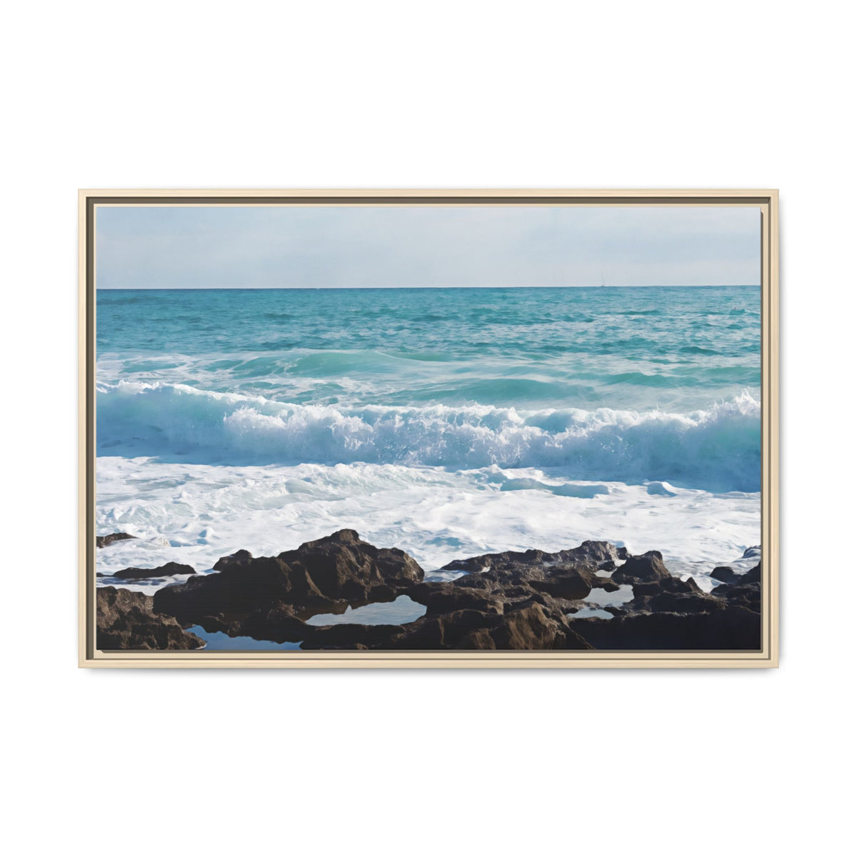 Sea (White Waves) | Framed Canvas