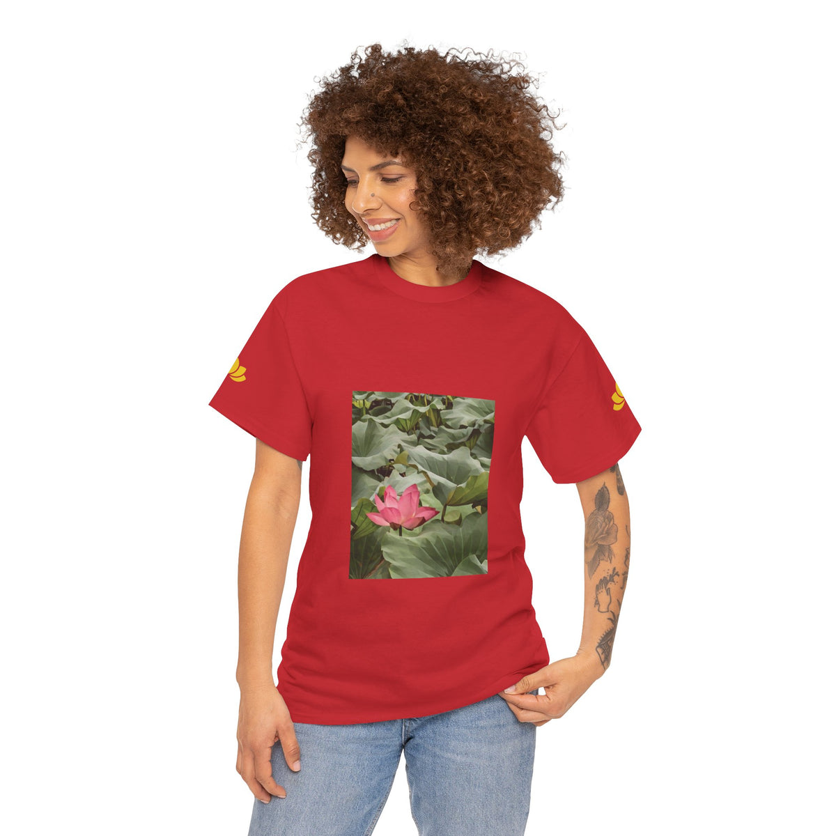 Unisex Heavy Cotton Tee - Poly Art - Flower of Lotus (Variant 1)