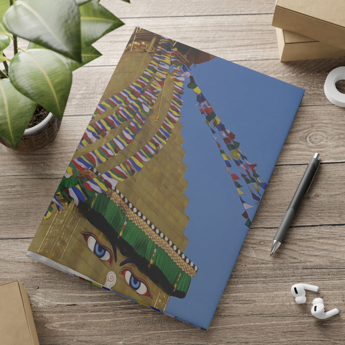 Hardcover Notebook with Puffy Covers - Nepal, Stupa with Buddha's Eyes (Variant 3)