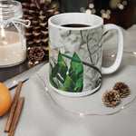 Ceramic White Cup 15oz - Poly Art - Flower of Calendula (Variant 1)