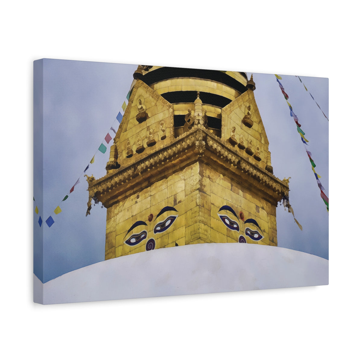 Stretched Matte Canvas - Nepal, Stupa with Buddha's Eyes (Variant 2)