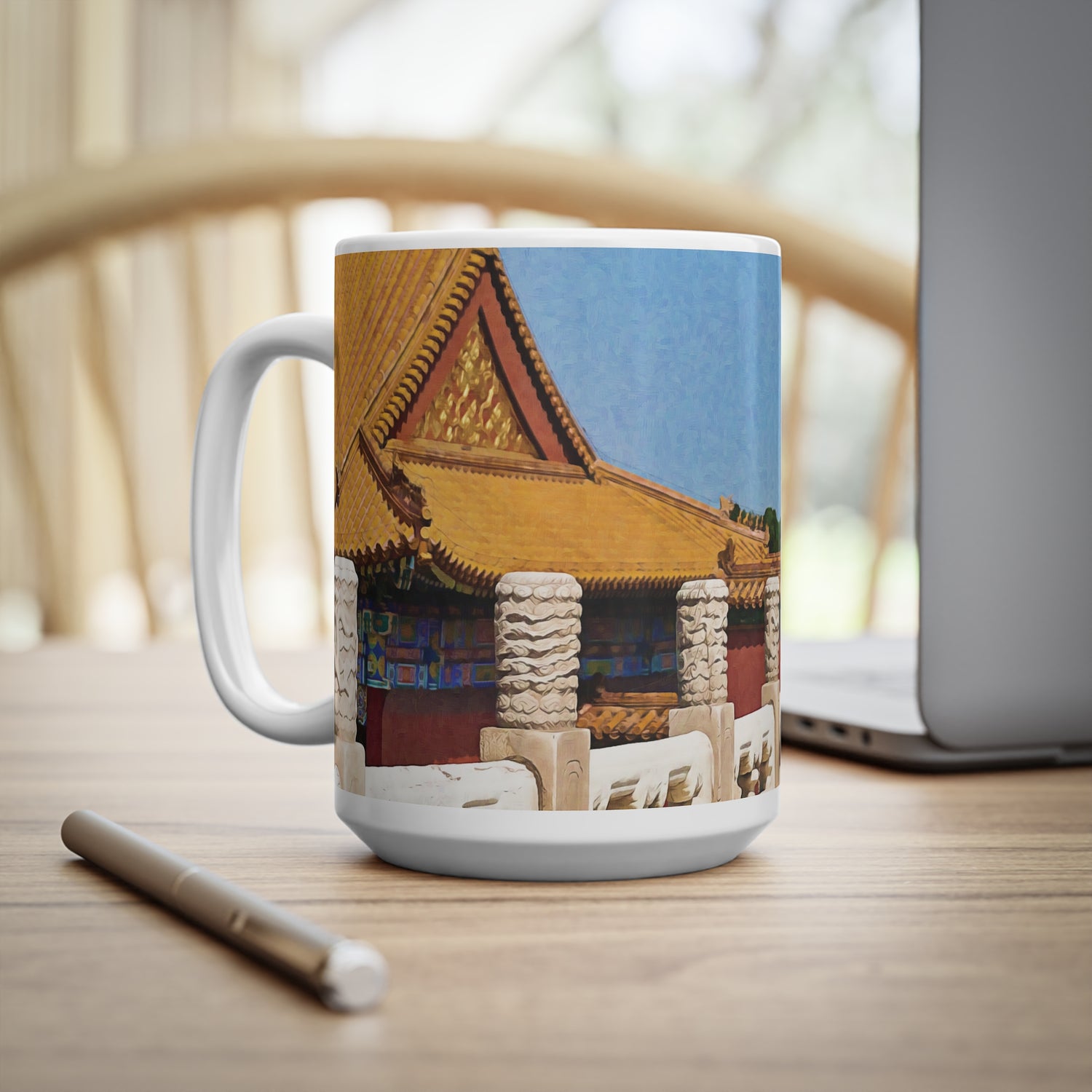 Ceramic White Cup 15oz - China's Beauty (Color Variant)