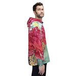 Windbreaker Jacket - Poly Art - Flower of Dahlia in Red (Variant 2)