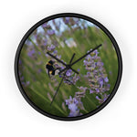 Wall Clock - Flower of Lavender with Bombus Insect (Variant 2)