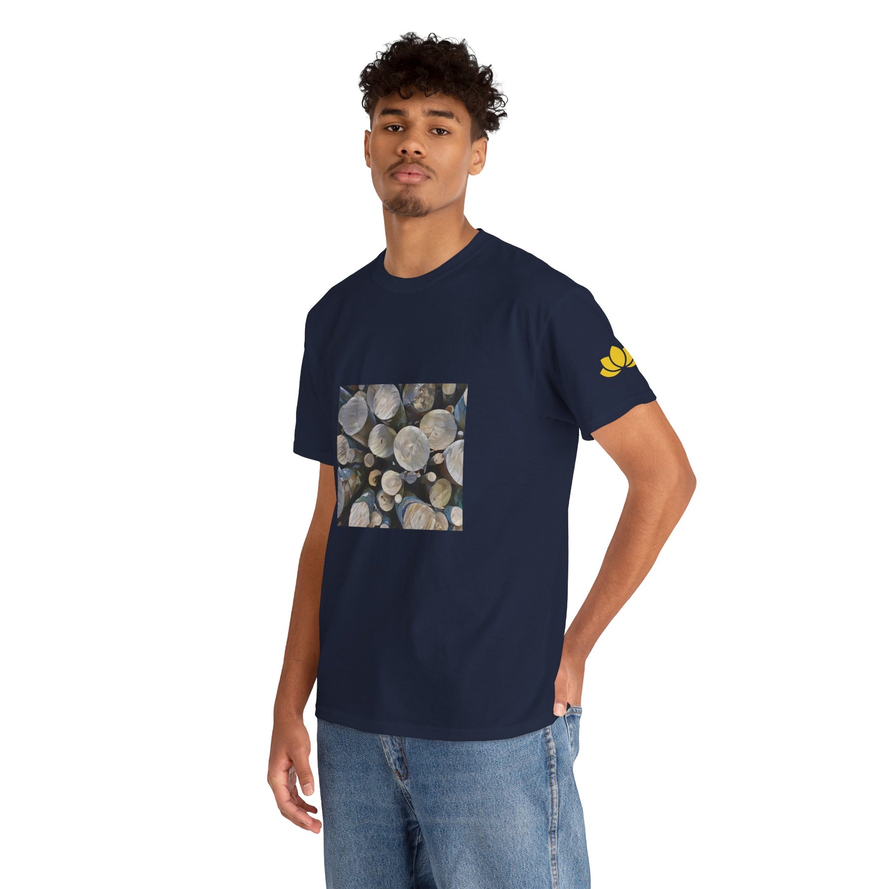 Unisex Heavy Cotton Tee - Poly Art - Wooden Trunks (Variant 1)