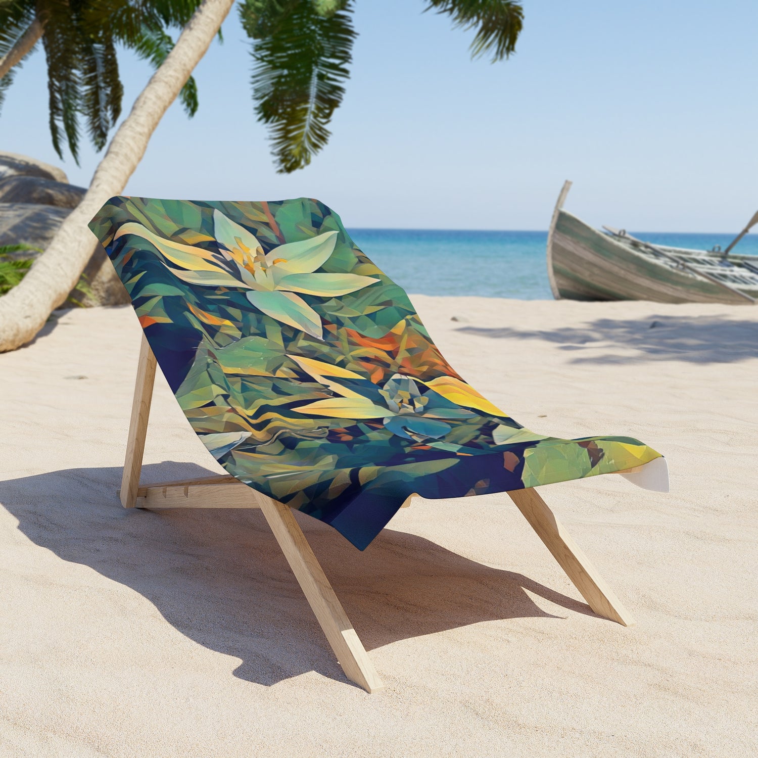 Beach Towel – Poly Art - Flower of Ornithogalum (Variant 3)