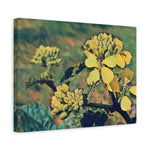 Stretched Matte Canvas - Poly Art - Flower, Yellow