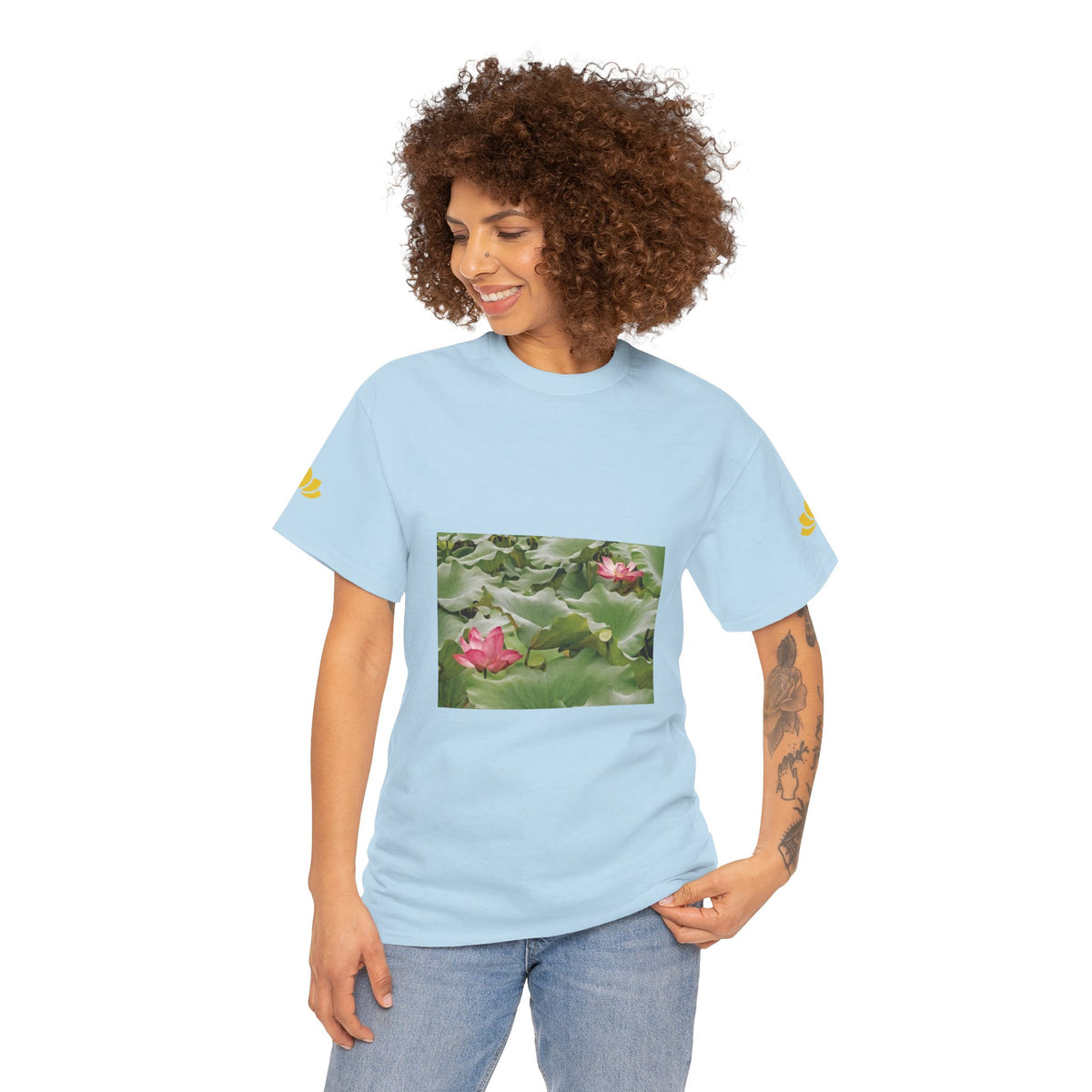 Unisex Heavy Cotton Tee - Flower of Lotus (Variant 3)