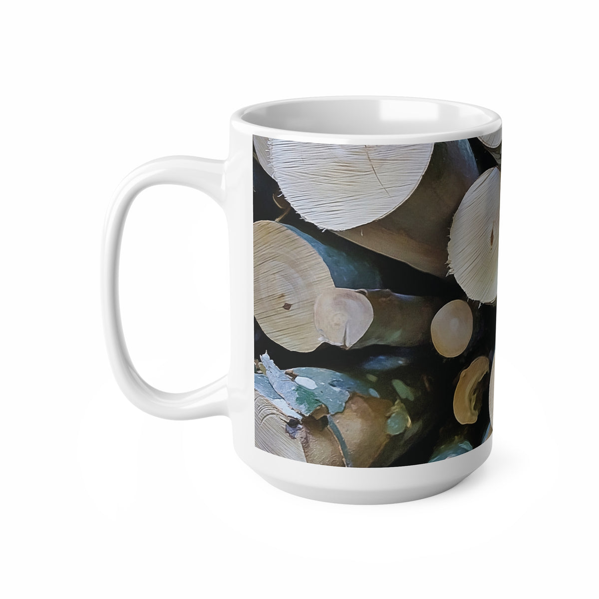 Ceramic White Cup 15oz - Wooden Trunks (Variant 1)