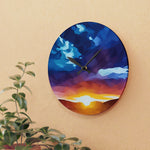 Acrylic Wall Clock - Poly Art - Sunset Sky (Variant 3)