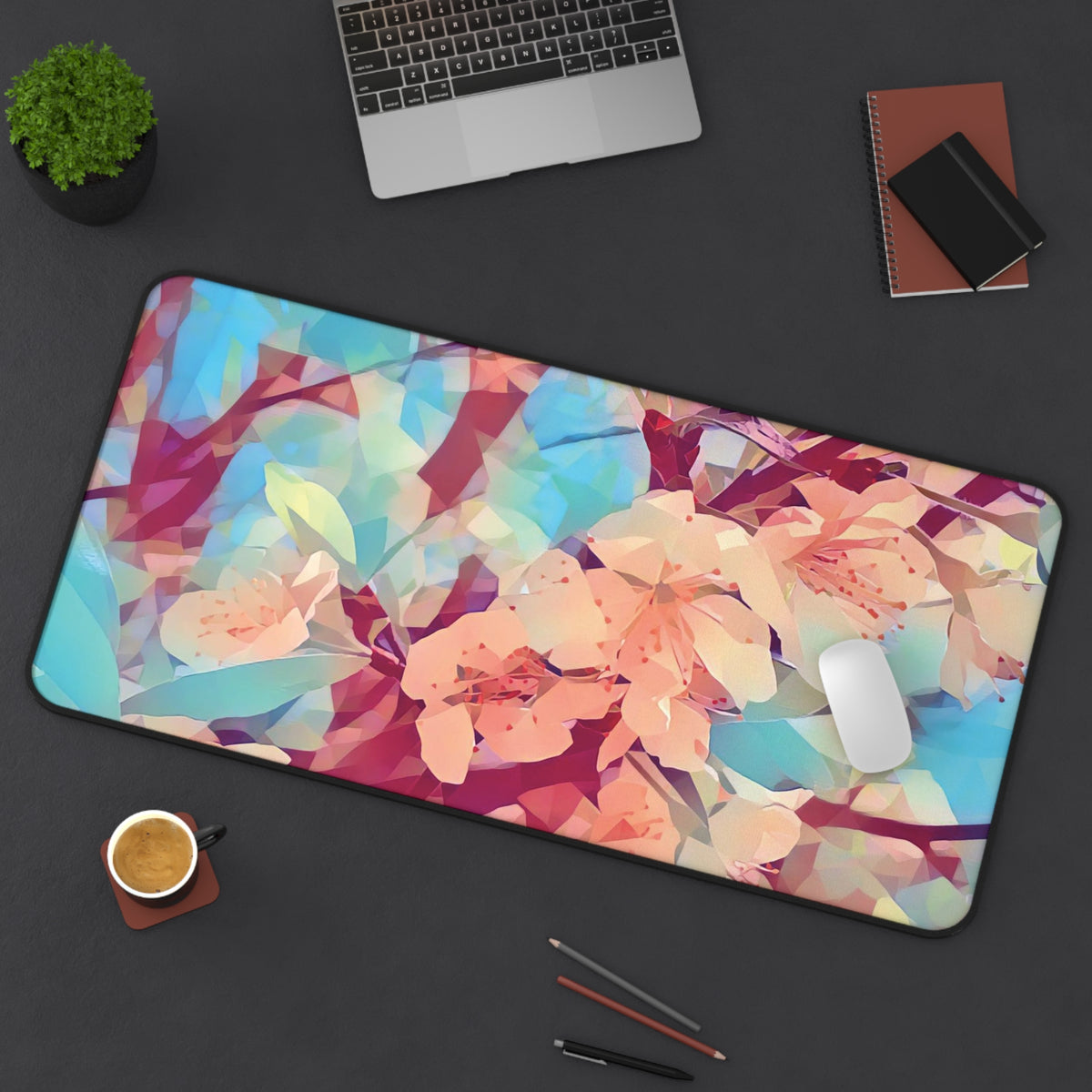 Desk Mat - Poly Art - Apple's Tree Flower (Variant 3)